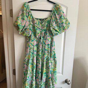 BTFBM Puff Sleeve Retro Dress